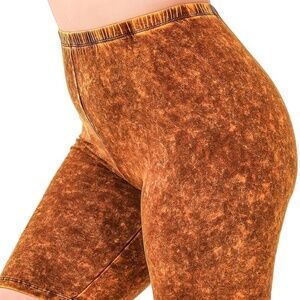 PLUS MINERAL WASHED BIKER SHORTS Golden Mustard